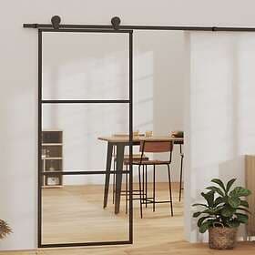 vidaXL Sliding Door ESG-glass och aluminium 90x205 cm svart 151009