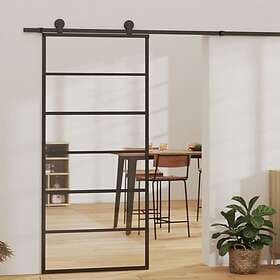 vidaXL Sliding Door ESG-glass och aluminium 90x205 cm svart 151015