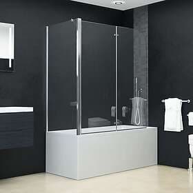 vidaXL Shower Wall Foldable ESG 120x68x130cm 144676