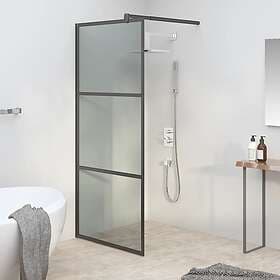 vidaXL Duschvägg 80x195cm cm mörkt ESG-glas svart 151889