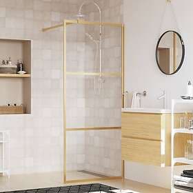 vidaXL Duschvägg med klart ESG-glas guld 80x195 cm 154935