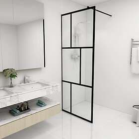 vidaXL Shower Wall Tempered Glass Black 80x195cm 149152