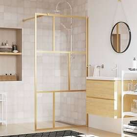 vidaXL Duschvägg med klart ESG-glas guld 100x195 cm 154957