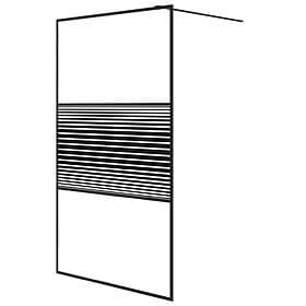 vidaXL Shower Wall Black 115x195cm Clear ESG Glass 152148
