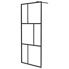 vidaXL Shower Wall Tempered Glass Black 90x195cm 149153