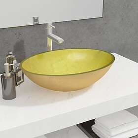vidaXL Handfat glas 50x37x14 cm guld 345261