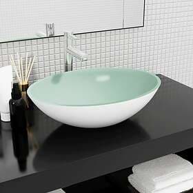 vidaXL Handfat glas 50x37x14 cm vit 345255