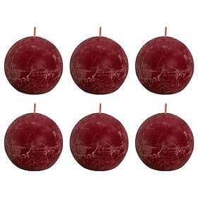 vidaXL Bolsius Velvet Red Spherical Block Candles 76x71 mm 6pcs