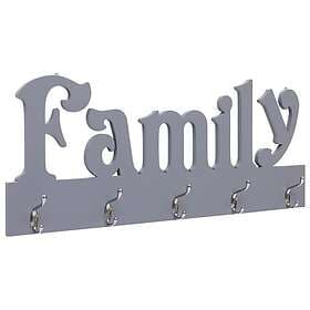 vidaXL Väggkrokar FAMILY grå 74x29.5 cm 284246