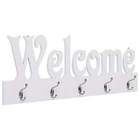 vidaXL Väggkrokar WELCOME vit 74x29.5 cm 284247