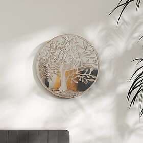 vidaXL Mirror sandfärgad 60x2.5 cm rund järn för inomhusbruk 3093541