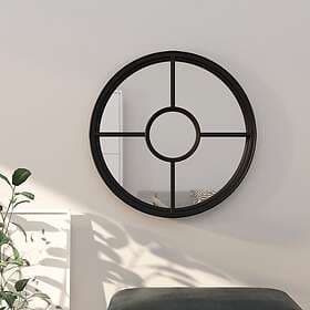 vidaXL Mirror svart 60x4 cm rund järn för inomhusbruk 3093530