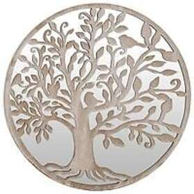 vidaXL Garden Mirror sand-colored 60x2.5cm round iron for outdoor use 318371