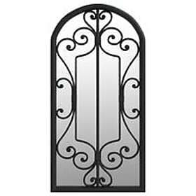 vidaXL Garden Mirror 70x30cm Iron Black for Outdoor Use