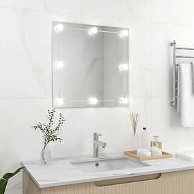 vidaXL Väggspegel med LED-belysning fyrkantig 3078638
