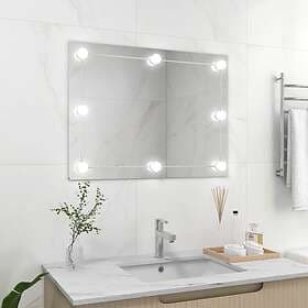 vidaXL Väggspegel utan ram LED-belysning rektangulär 3078644