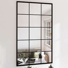 vidaXL Wall Mirrors 2 pcs black 100x60cm metal