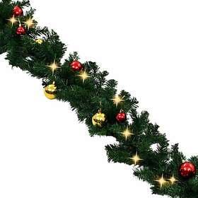 vidaXL 246407 Christmas Garland with Christmas Balls and LED lights 10m