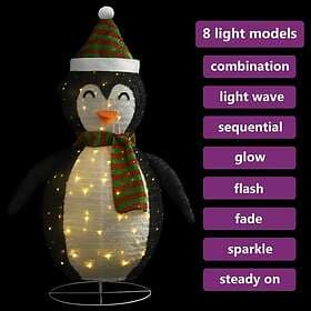 vidaXL Decorative Penguin with LED Luxury Fabric 60 cm