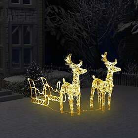 vidaXL 328514 Reindeer and Sleigh Decoration 160LED 130cm Acrylic