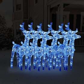 vidaXL 3154259 Reindeer 6 pcs Blue 240 LEDs Acrylic