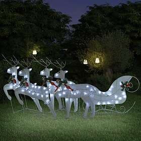 vidaXL 3100429 Reindeer and Sleigh Christmas Decoration 100 LED Outdoor
