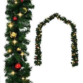 vidaXL 246408 Christmas Wreath with Christmas Balls and LED lights 20m