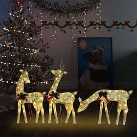 vidaXL Reindeer Christmas Decoration 270x7x90 cm Gold Warm White 328503
