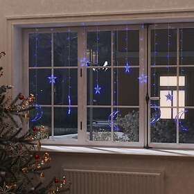 vidaXL 328796 Light Curtain Stars and Moons Remote Control 138 LED