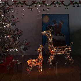 vidaXL 329792 Reindeer Family Christmas Decoration Acrylic 160 LED Multicolour