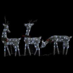 vidaXL 342677 Reindeer Family 270x7x90 cm Silver Cold White