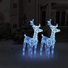 vidaXL 342680 Christmas Reindeer 2 pcs Blue 80 LEDs Acrylic