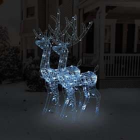 vidaXL 3154345 Reindeer Christmas Decoration Acrylic 2 pcs 120 cm Cool White
