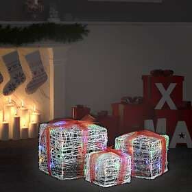 vidaXL 328793 Christmas Decoration Christmas Presents Acrylic 3 pcs Multicoloure