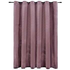 vidaXL Velvet Blackout Curtains with Metal Rings 290x245cm Antique Pink