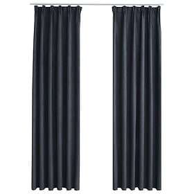 vidaXL Blackout Curtains with Hooks 2 pcs 140x245cm Anthracite