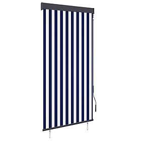 vidaXL Rullgardin utomhus 100x250 cm blå och vit 145955