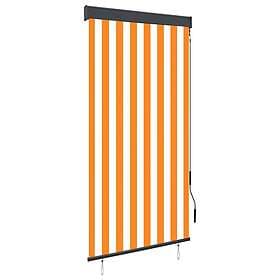 vidaXL Rullgardin utomhus 80x250 cm vit och orange 145951