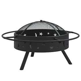 vidaXL Eldstad med eldgaffel 70 cm XXL stål 360064