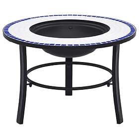vidaXL Fire Pit Mosaic Blue and White 68cm Ceramic 46720
