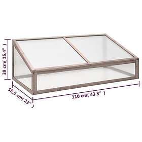 vidaXL Växthus grå 110x58.5x39 cm granträ 362647