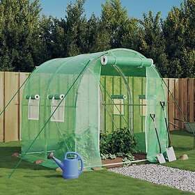 vidaXL Växthus med stålram grön 4 m² 2x2x2 m 364073