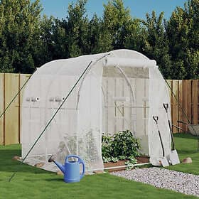 vidaXL Växthus med stålram vit 4 m² 2x2x2 m 364075