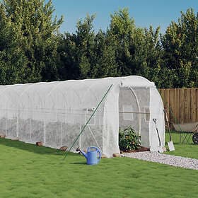 vidaXL Växthus med stålram vit 48m² 24x2x2 m 3188038