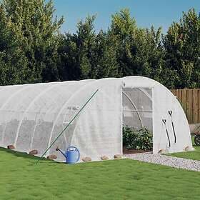 vidaXL Växthus med stålram vit 72 m² 18x4x2 m 3188079