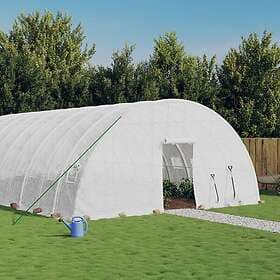 vidaXL Växthus med stålram vit 96 m² 16x6x2.85 m 3188122