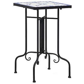 vidaXL Side Table with mosaic blue and white ceramic 46710