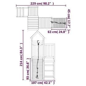 vidaXL Lektorn med klättervägg massiv douglas 3155832
