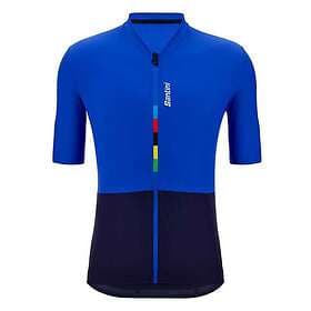 Santini Uci Official Riga 2023 Short Sleeve Jersey Blå XS Man