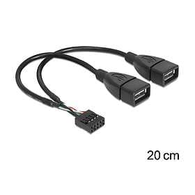 DeLock USB-A to 9-pin USB Header Cable 20cm